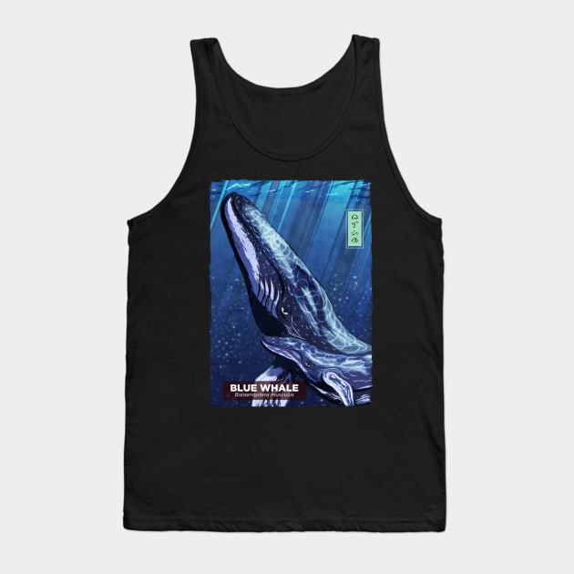 Blue Whale - Black Tank Top by Thor Reyes